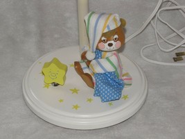 Morgan Inc Fisher Price Teddy Beddy Bear Vintage 80s Wood Wooden Musical Lamp - £55.38 GBP