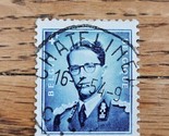 Belgium Stamp King Baudouin 4f Used Blue &quot;Chatelineau&quot; - $2.84