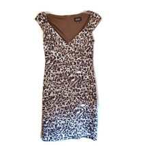 ADRIANNA PAPELL Animal Print Cap Sleeve Midi Dress Size 8.  - £19.46 GBP