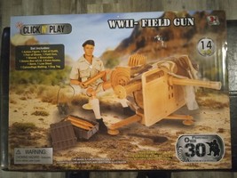 Click N’ Play WWII Field Gun 5 Piece Set Military Action Figures &amp; Army Toys-NEW - £29.13 GBP