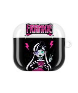 Monster high Frankie Gothic Doll Peace Sign AirPod Case | Pink &amp; Black C... - $30.45