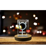 LED Base included | Mercury Symbol 3D Engraved Crystal Gift - $25.99+