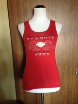 Women&#39;s Harley Davidson Motorcycles Red Cotton Blend Tank Top Sz L Made In Usa - £26.40 GBP