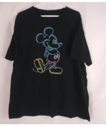 Disney Mickey Mouse Neon Silhouette Mickey Mouse Women&#39;s T-Shirt Plus Si... - $267.68 MXN