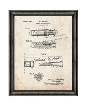 Slidably Adjustable Birdcall Patent Print Old Look with Black Wood Frame - $24.95+