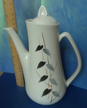 Vintage USSR Latvia Coffee Pot Riga Porcelain RPR PFF handpainted leaves... - £45.96 GBP