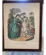 Vintage La Mode Illustree Victorian Ladies Framed Wall Art Picture - £18.88 GBP