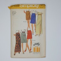 Simplicity 5459 Sewing Pattern 1970&#39;s Skirt Misses 14 Jiffy Easy Cut And... - £7.90 GBP