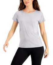 allbrand365 designer Womens Activewear Scoop-Neck T-Shirt Color Gray Size Large - £21.17 GBP