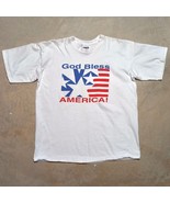 Vintage God Bless America Made in USA Fourth of July New Year T-shirt Si... - $14.95