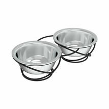 40 Oz Elevated Pet Dog Cat Stainless Steel Bowls Decorative Stand Food Water - £23.59 GBP