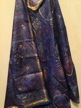 Natural Silk chiffon scarf,galaxy scarf,handpainted silk scarf painted by both s - £32.14 GBP