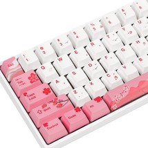 104 Pbt Sakura Keycap Set ,Dye Sublimation Oem Pink Custom Keycaps For G... - £38.52 GBP