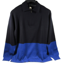 Verri Men&#39;s Half-Zip Wool Dipped Sweater Made in Italy Navy Size IT 50 Medium - £92.94 GBP