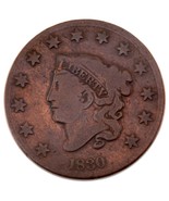 1830 1C Large Cent in VG Condition, Old Cleaning Nicely Retoned - $84.66 CAD