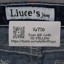 Liuces Pants Womens 5 Blue Bootcut Low Rise Studded Pocket Dark Wash Denim Jeans - £20.55 GBP