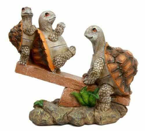 Ebros Mother Turtle Playing with Her Babies On Forest Seesaw Figurine 6.5" H
