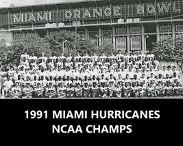 1991 MIAMI HURRICANES 8X10 TEAM PHOTO PICTURE NCAA FOOTBALL CHAMPS - £3.93 GBP