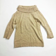 Charter Club Cowl Neck Sand Marbled Silver Metallic Thread Accent Sweate... - $277.41 MXN
