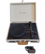 Crosley White Leather CR8005U-CR1 Portable Record Player - TESTED - $35.59