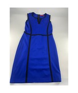 Red Saks Fifth Avenue Dress Womens Medium Blue Black Sleeveless Zip Knee... - $64.66