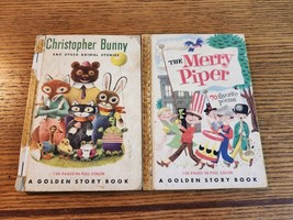 Lot Of 2 Golden Story Book  The Merry Piper And Christopher Bunny 1950 1949 - £7.42 GBP