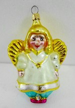 Christopher Radko Blonde Golden Hair Angel Glass Ornament Made in Poland - £23.41 GBP