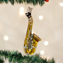 Old World Christmas Saxophone Musical Instrument Glass Christmas Ornament 38025 - £13.27 GBP