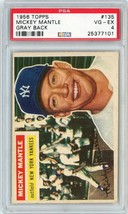 1956 Topps Mickey Mantle Gray Back #135 PSA 4 P1301 - £1,830.09 GBP