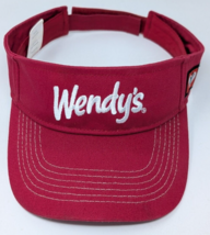 Wendy&#39;s Employee Visor Hat Cap Adjustable Red Dave Thomas Foundation - £11.85 GBP