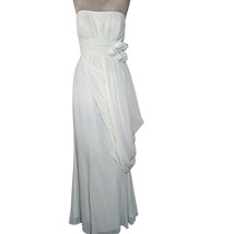 Cream Strapless Maxi Dress Size 6 - £78.06 GBP