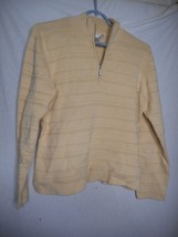 Geoffrey Beene Long sleeve Yellow 1/4 Zip100% cotton Size L Sweater ribbed - $178.56 MXN