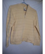 Geoffrey Beene Long sleeve Yellow 1/4 Zip100% cotton Size L Sweater ribbed - $176.91 MXN