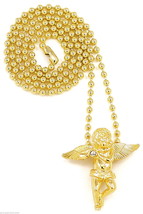 Angel Necklace New Mini Pendant 27 Inch Ball Style Chain Wings Spread  - £10.38 GBP