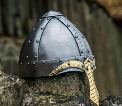 Norman Viking Norreno Casco Medievale Larp Armor Riproduzione Fatto a Mano - £61.42 GBP