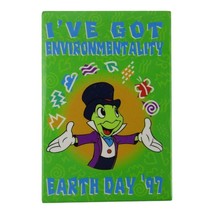 Disney 1997 Jiminy Cricket I&#39;ve Got Enviormentality Earth Day Button WDW - $4.94