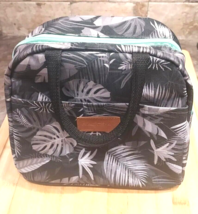 BALORAY Insulated Lunch Bag for Women Reusable Lunch Box Floral Print Black Teal - £6.36 GBP
