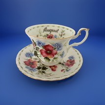 Vintage Royal Albert Tea Cup &amp; Saucer Flower of the Month August Poppy E... - $24.61