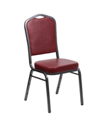 HERCULES Crown Back Stacking Banquet Chair Burgundy Vinyl Silver Vein - $178.70