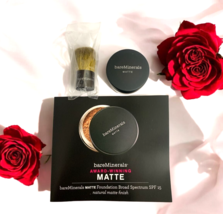 BareMinerals MATTE Foundation Broad Spectrum SPF 15 LIGHT 0.02oz &amp;MiniBu... - $304.57 MXN