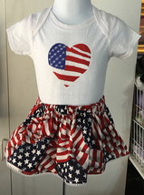 July 4th American Flag Short Sleeve burnout bodysuit &amp; Skirt - Size 12 mo - £17.54 GBP