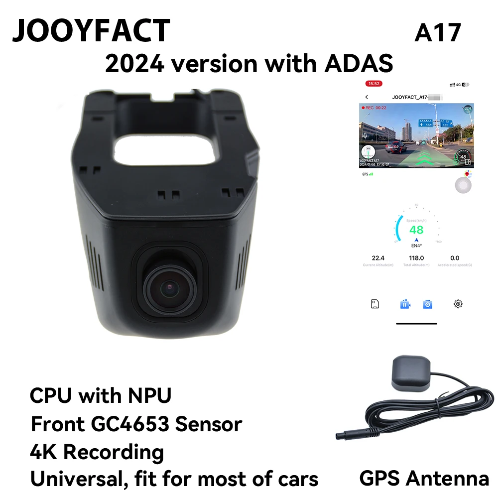 Jooyfact A17 4K Dash Cam Car Dvr Dv Rs Adas Ar Ai Registrator Camera Digital - £68.37 GBP+