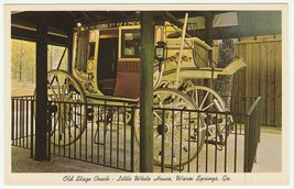 Vintage Postcard Old Stage Coach Little White House Warm Springs Georgia FDR - £5.44 GBP