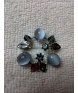 AMCO sterling silver brooch Cabochon Blue Cat Eye, signed - $30.00