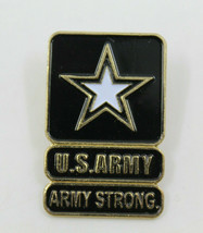 U.S Army Army Strong USA Star Logo Collectible Pin Pinback Button Black Gold - £12.21 GBP
