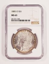 1885-O 1 $ Dollar D'Argent Morgan Évalué Par NGC Comme MS-63 - $236.12