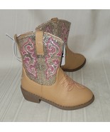 Cowboy Boots TODDLER KIDS Size US 11 Tan Textured Faux Leather Glitter B... - $15.83