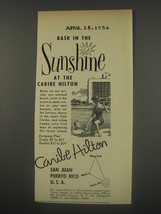 1956 Caribe Hilton Hotel, San Juan Puerto Rico Ad - Bask in the Sunshine - £14.48 GBP