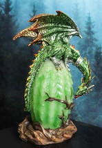 Greenman Vines Armored Dragon Guarding Color LED Lantern Acrylic Egg Fig... - $54.99