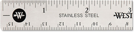 10414 Stainless Steel Metal Ruler with Non-Slip Cork Base, 6 In - $5.09